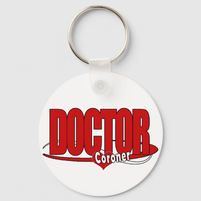 PORTE-CLÉS DOCTEUR ROUGE DE LOGO DE CORONER GRAND (Recto)