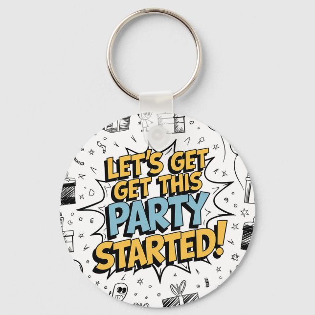 Porte-clés Dodle Art Explosion Design Anniversaire (Recto)