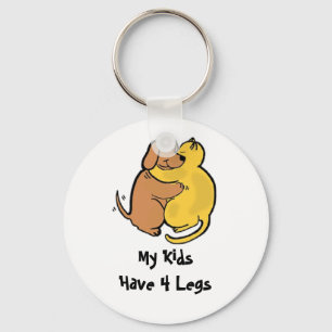Porte-clés Dog & Cat Hug Keychain My Kids Have 4 Legs