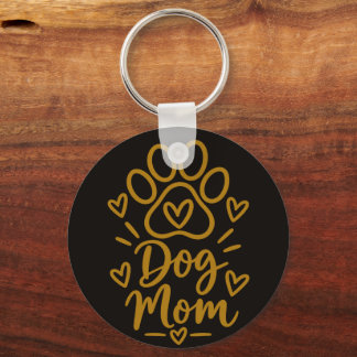 Porte-clés Dog Mom Cute Paw Print Dog Lover Gift