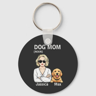 Porte-clés Dog Mom Portrait With Golden Retriever Art