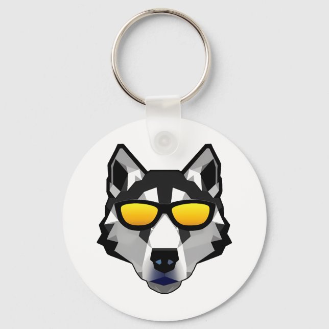 Porte-clés Dog with Sunglasses - Siberian Husky (Recto)