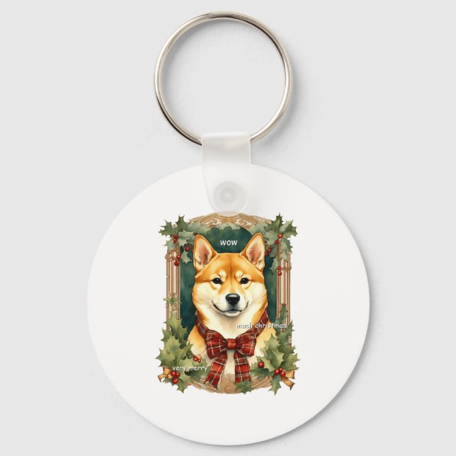Porte-clés Doge Christmas Swea Shiba Inu Mens Long  (Recto)