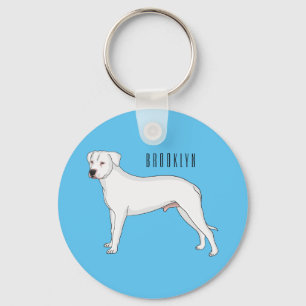 Porte-clés Dogo argentino dessin animé pour chien