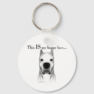 Porte-clés Dogo Argentino Joyeux Visage