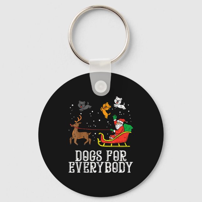Porte-clés Dogs For Everybody Santa Funny Christmas Xmas  (Recto)