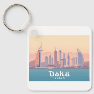 Porte-clés Doha Qatar Arabian Gulf Pastel Voyage