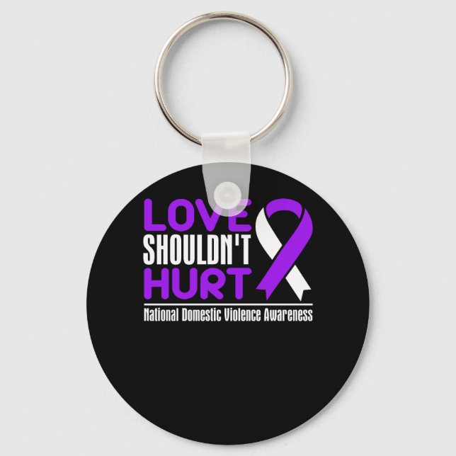 Porte-clés Domestic Violence Awareness - Love Shouldn't Hurt (Recto)