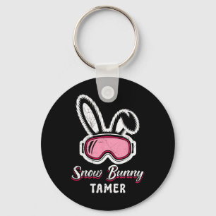 Porte-clés Dompteur de lapin de neige drôle de skieur Funny A