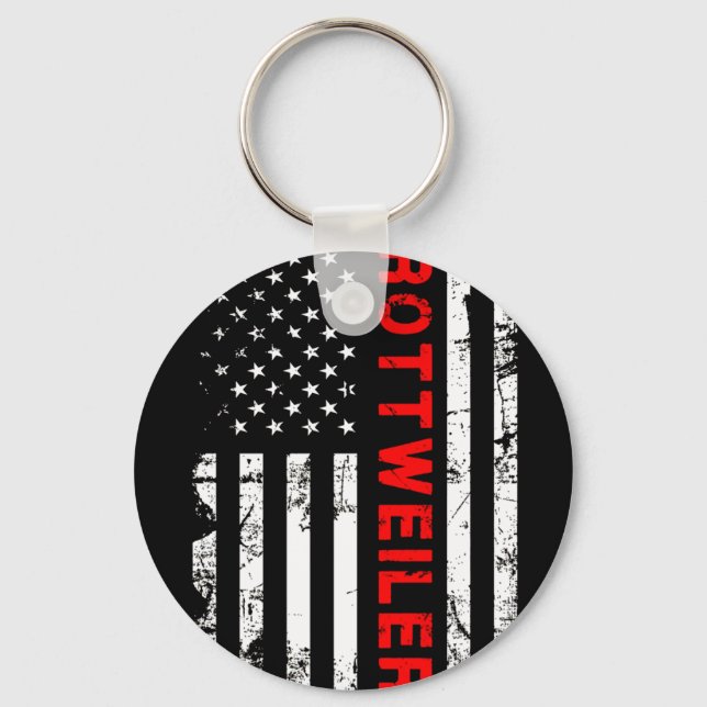 Porte-clés Don de chien | J'aime mon rottweiler (Recto)