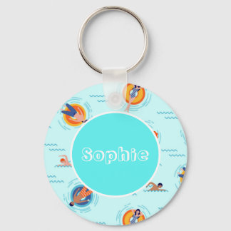 Porte-clés Don du nom de la fête de la piscine