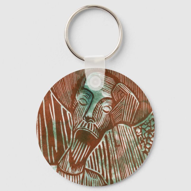 Porte-clés Don Quichotte en vert et Brown (Recto)