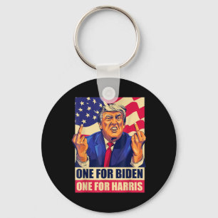 Porte-clés Donald Trump Middle Finger Biden Harris America Re