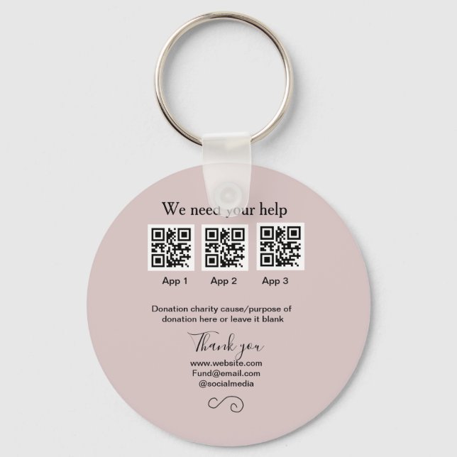 Porte-clés Donation Collection conseil pot ajouter votre q r  (Recto)