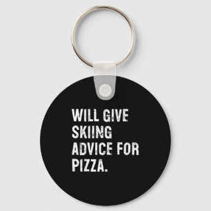 Porte-clés Donnera des conseils de ski pour pizza drôle entra