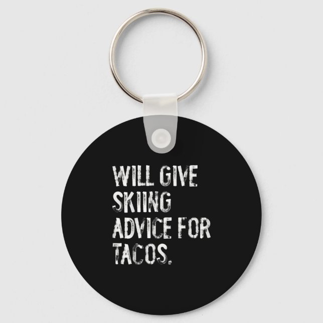 Porte-clés Donnera des conseils de ski pour tacos Funny Ski C (Recto)