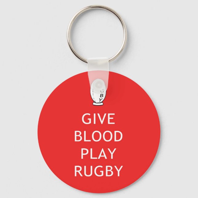 Porte-clés Donnez du sang jouer au rugby (Recto)