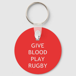 Porte-clés Donnez le rugby de jeu de sang