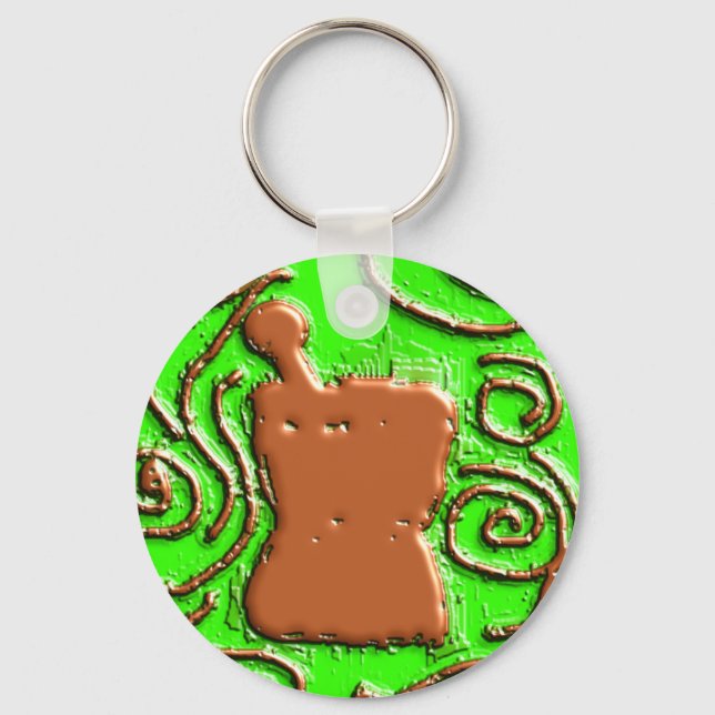 Porte-clés Dons de design de pilon et de mortier PHARMACISTE (Recto)