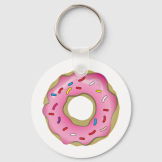 Porte-clés Donut jaune avec glaçage et arrosage