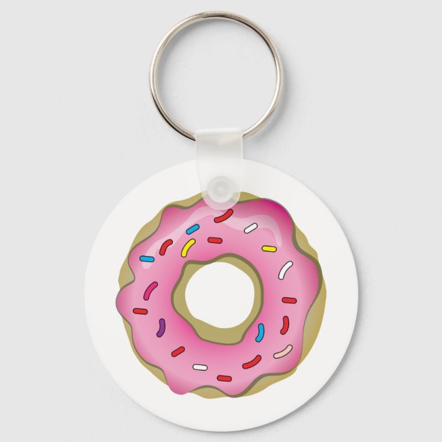 Porte-clés Donut jaune avec glaçage et arrosage (Recto)
