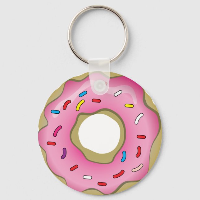Porte-clés Donut jaune avec glaçage et arrosage (Recto)