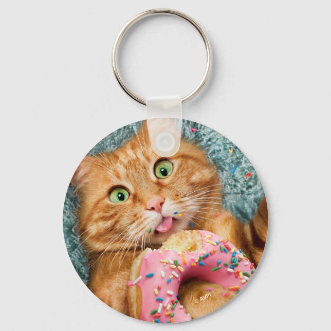 Porte-clés Donut mangeur de chats (Recto)