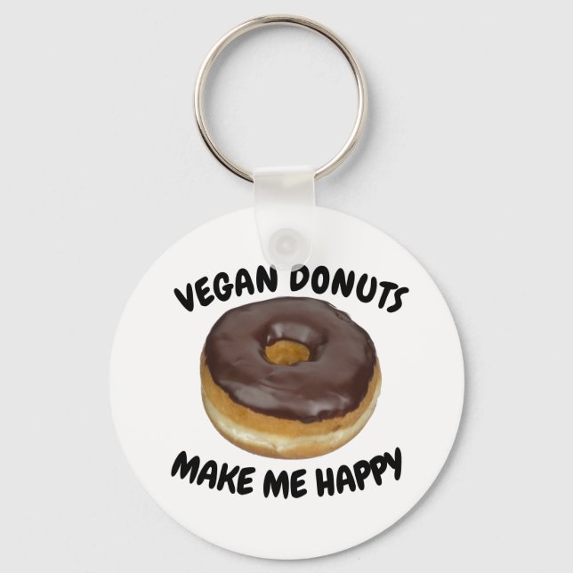 PORTE-CLÉS DONUT VÉGAN ME REND HEUREUX (Recto)