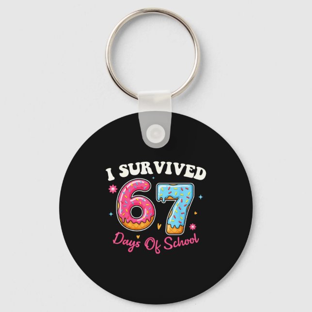 Porte-clés Donuts 67th Day Of School Funny 67 Days Of School  (Recto)