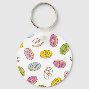 Porte-clés Doodle beiguts motif, design sans soudure.