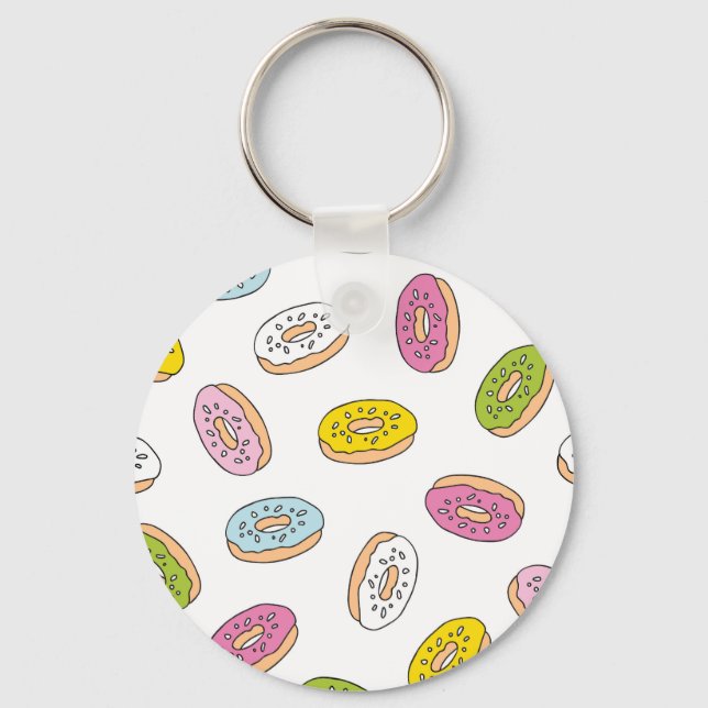 Porte-clés Doodle beiguts motif, design sans soudure. (Recto)