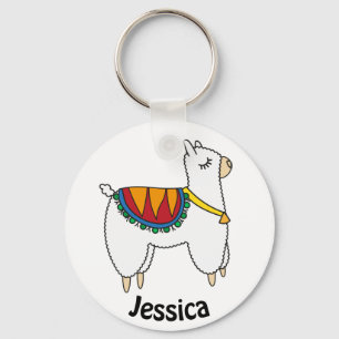 Porte-clés Doodle Cute Alpaca Personnalisé
