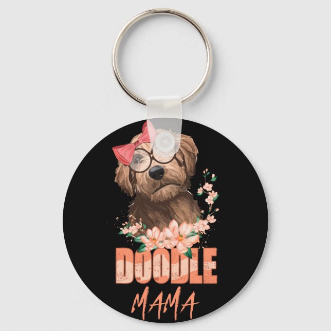 Porte-clés Doodle Mama cadeau Goldendoodle Maman Amoureux des (Recto)