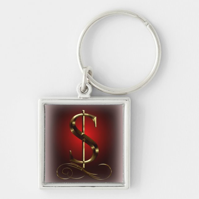 Porte-clés $ d'or de VIP en rouge et le noir (Devant)