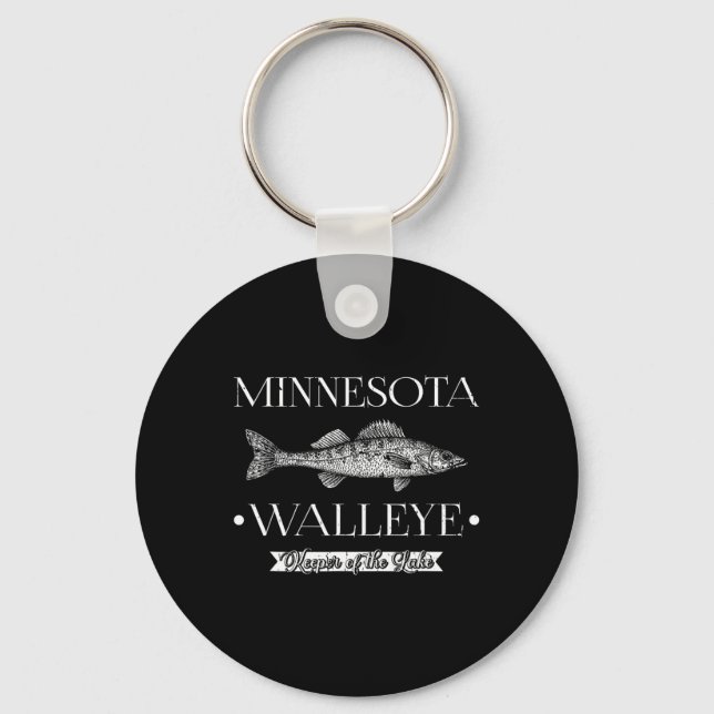 Porte-clés Doré du Minnesota Pêche du Midwest Pêcheur Pêcheur (Recto)