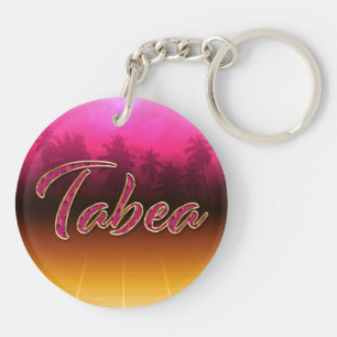 Porte-clés doré rose au prénom Tabea