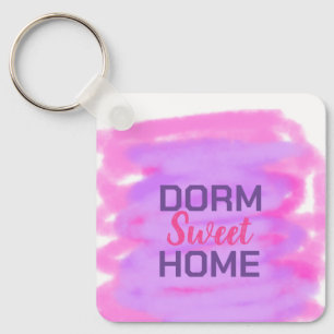Porte-clés Dorm doux doré rose violet aquarelle texte