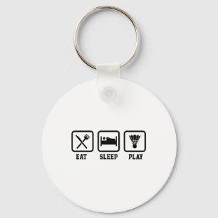 Porte-clés Dormir Manger Jouer Badminton Joueur Navette Sport