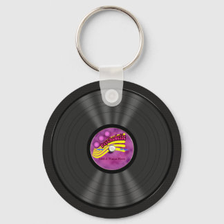 Porte-clés Dossier de vinyle psychédélique personnalisé