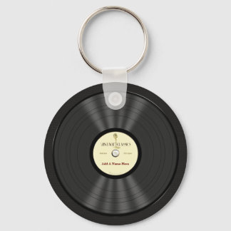 Porte-clés Dossier de vinyle Vintage de microphone personnali
