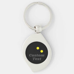 Porte-clés Double balle de squash jaune personnalisé premium