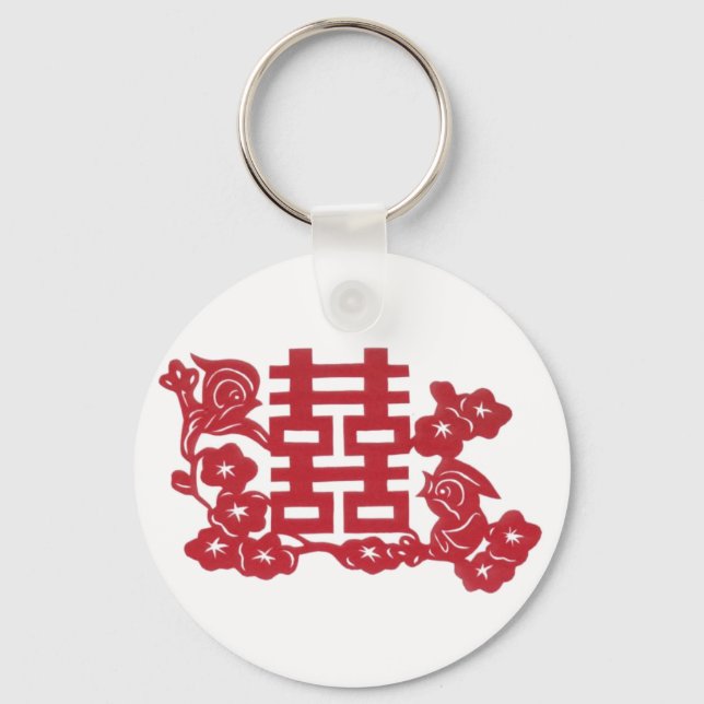 Porte-clés Double bonheur Oiseaux (Recto)