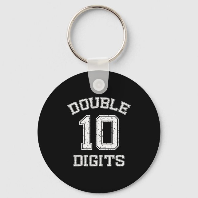 Porte-clés Double Chiffres 10e Anniversaire 10 Ans  (Recto)