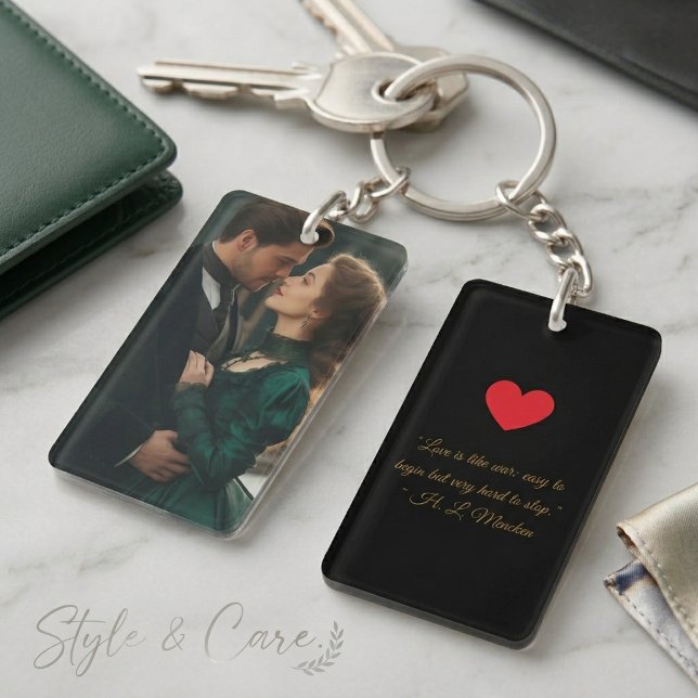 Porte-clés double face avec votre image ou texte (Double-Sided Keychain with Your Image or Text)
