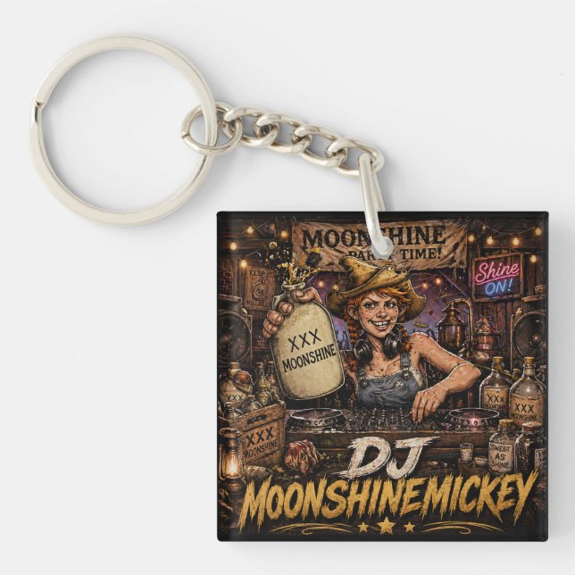 Porte-clés double face DJ MOONSHINEMICKEY (Devant)