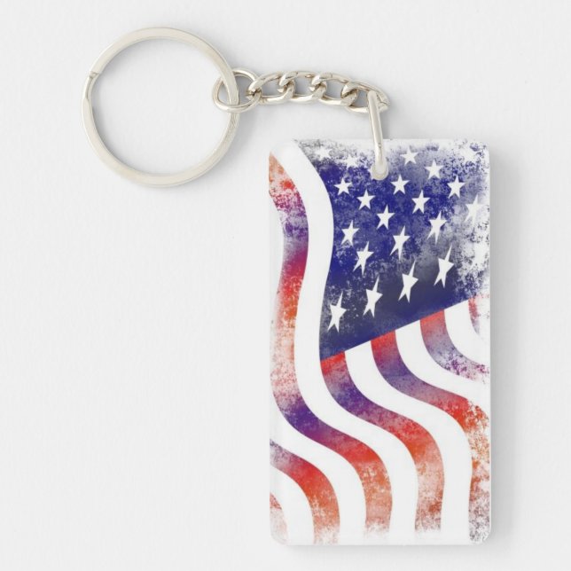 Porte-clés double face drapeau américain (Devant)