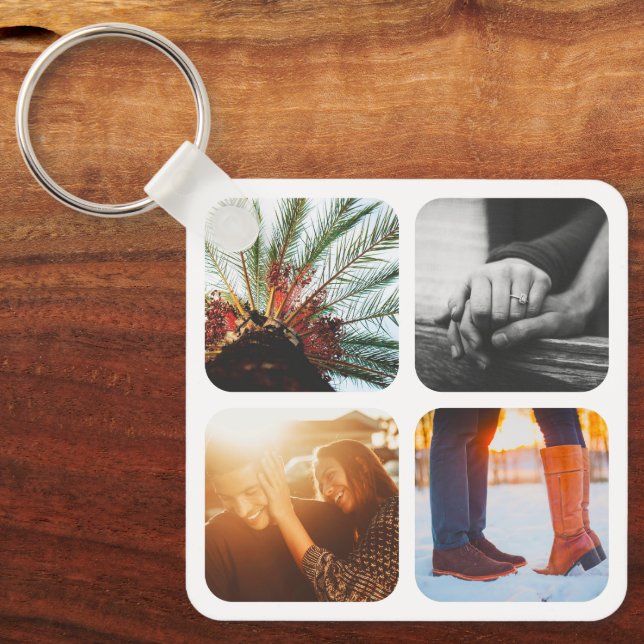 Porte-clés Double face métal 8 Photos Carré Porte - clé (Recto)