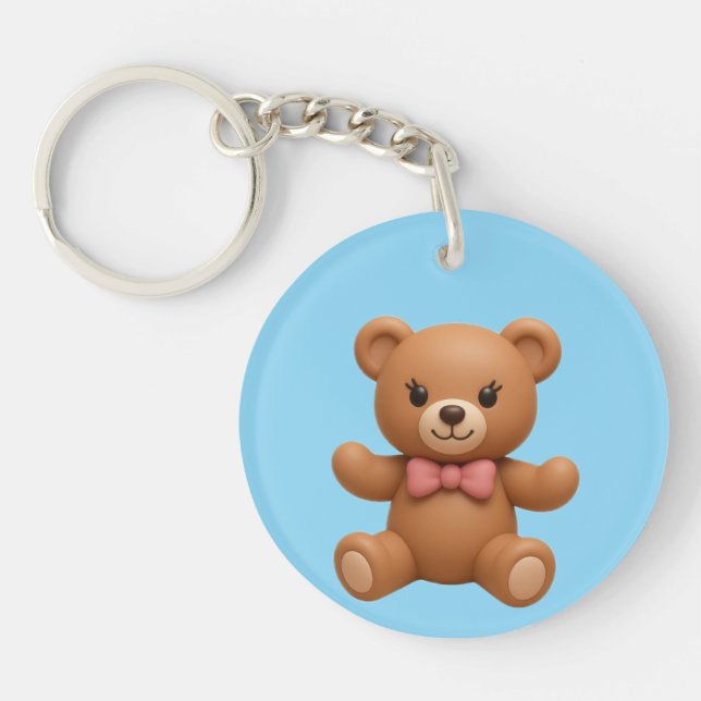 Porte-clés double face personnalisé Teddy et Couro (Devant)