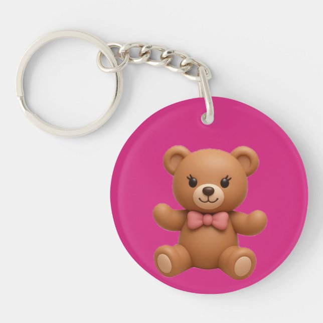 Porte-clés double face personnalisé Teddy et Couro (Devant)