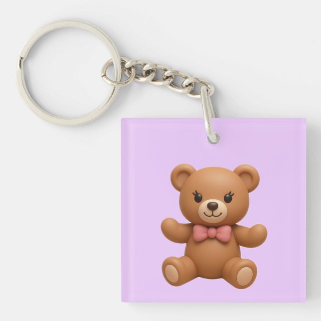 Porte-clés double face personnalisé Teddy et Couro (Devant)